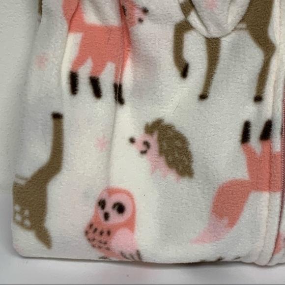 Carter's Child of Mine Girls Size 2T Forest Animals One Piece Footed Pajama NWT - Picture 6 of 7